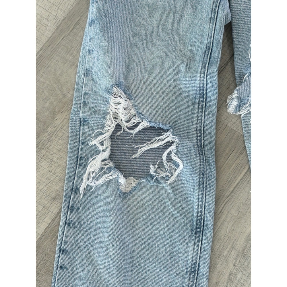 PacSun Womens Light Wash Distressed Boyfriend Jeans High Waisted Size 24 - Picture 3 of 10